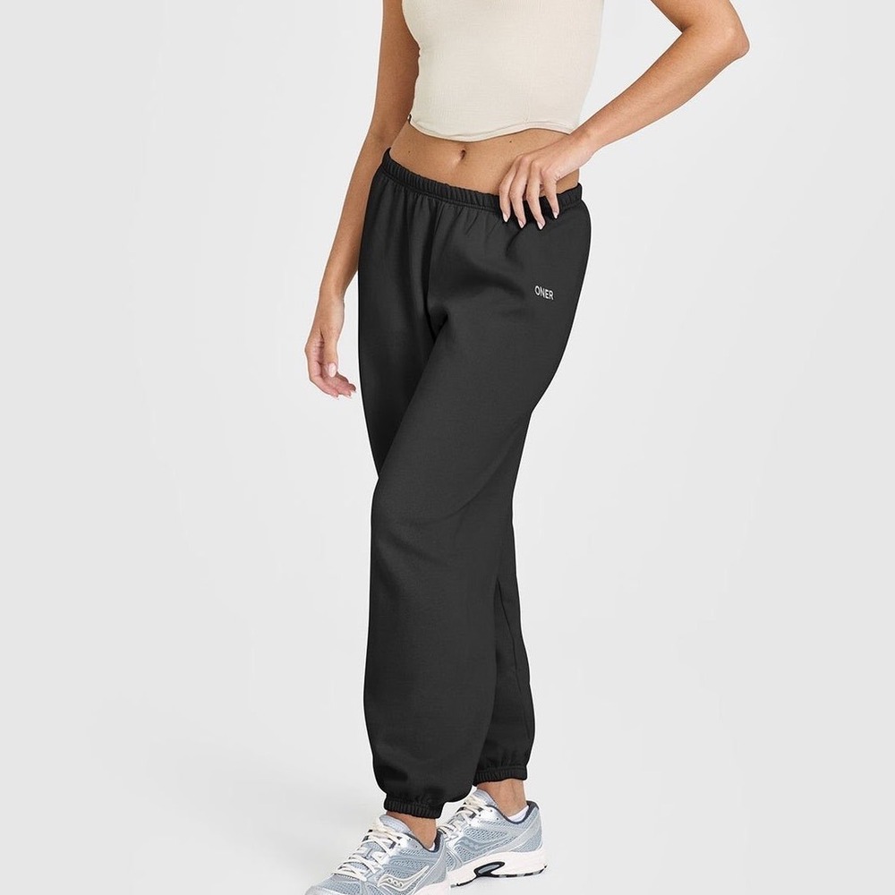 Oner Active Mid Weight Joggers Black Fleece Lined Sweatpants Large - Picture 2 of 8